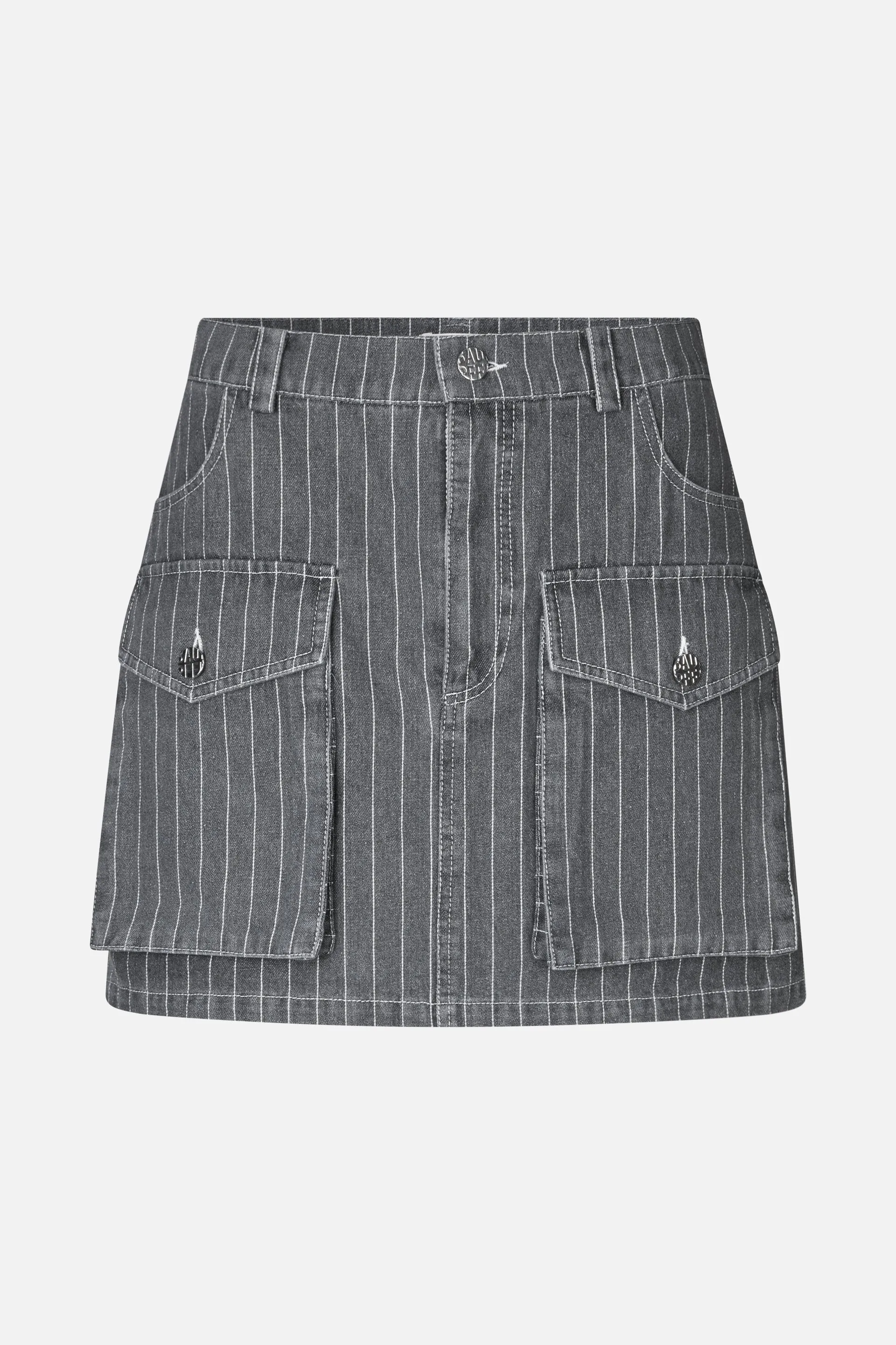 SALI | Grey Pinstripe Denim