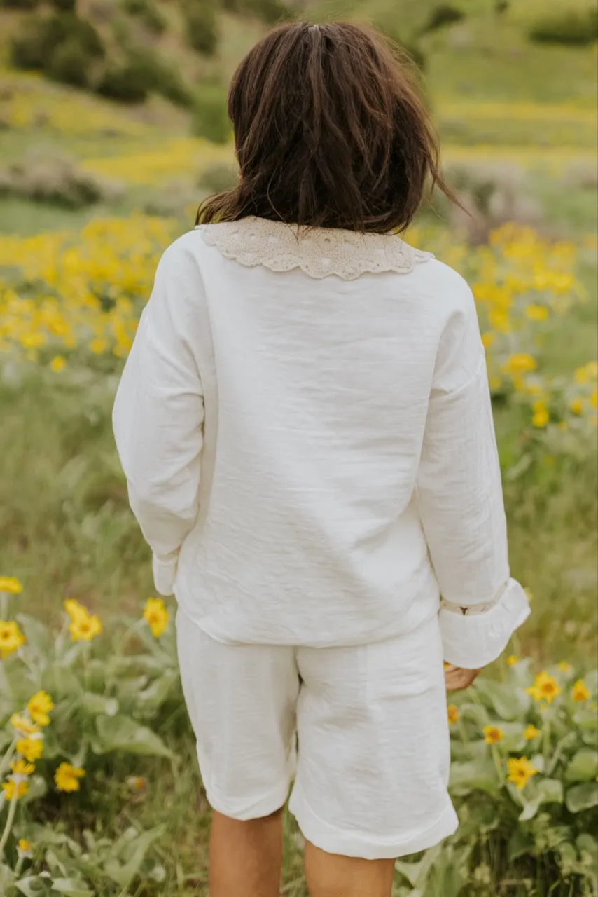 SALT River Oaks Lace Collar Blouse