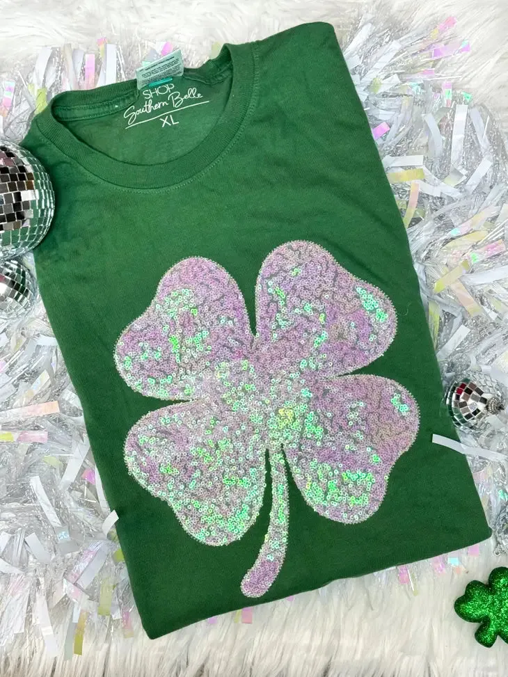 Sequin Clover Tee