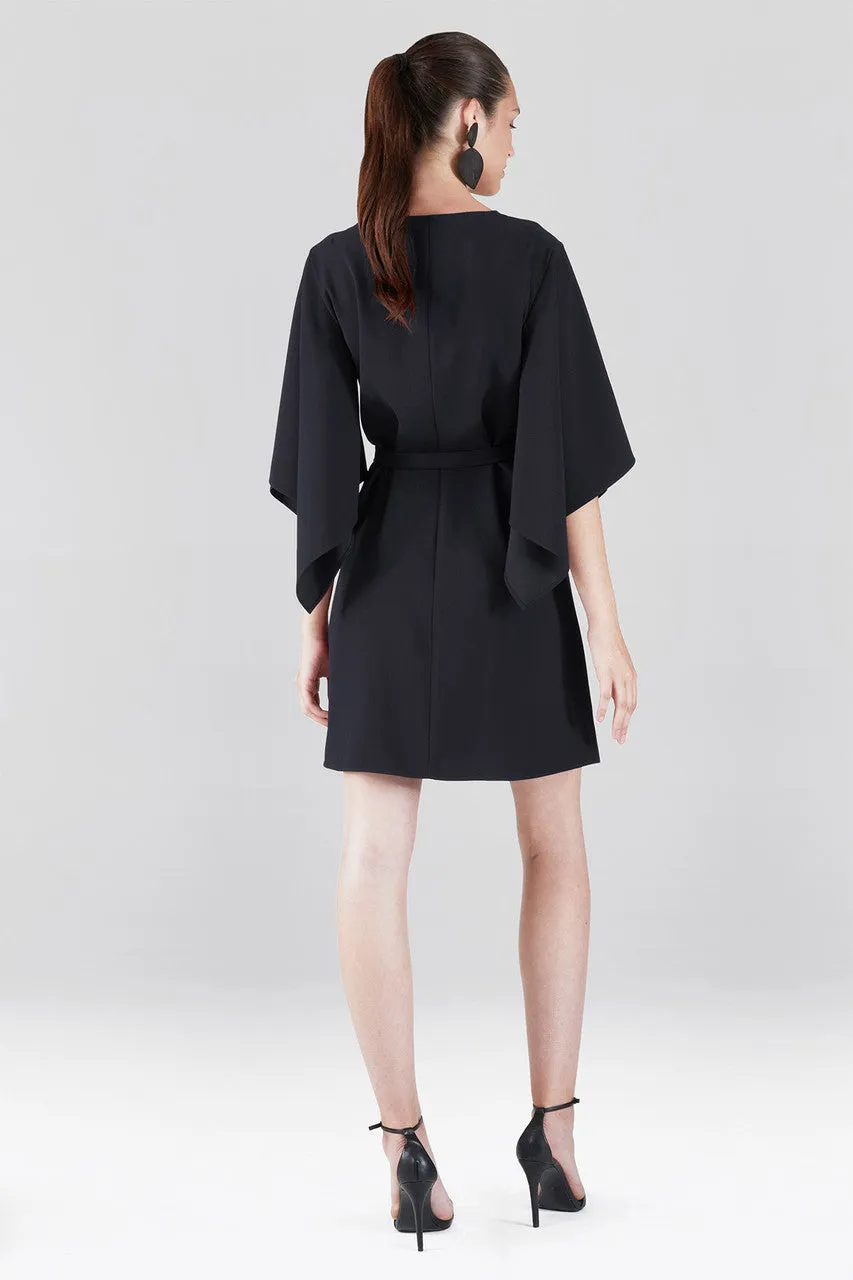 Solid Crepe Handkerchief Shift Dress