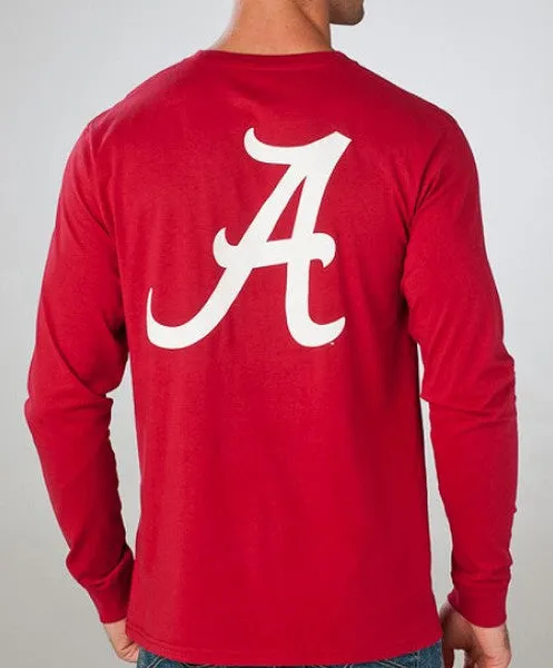 Southern Tide - Long Sleeve Collegiate Flag Pocket Tee: AL