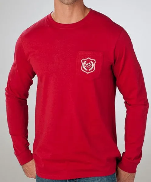 Southern Tide - Long Sleeve Collegiate Flag Pocket Tee: AL