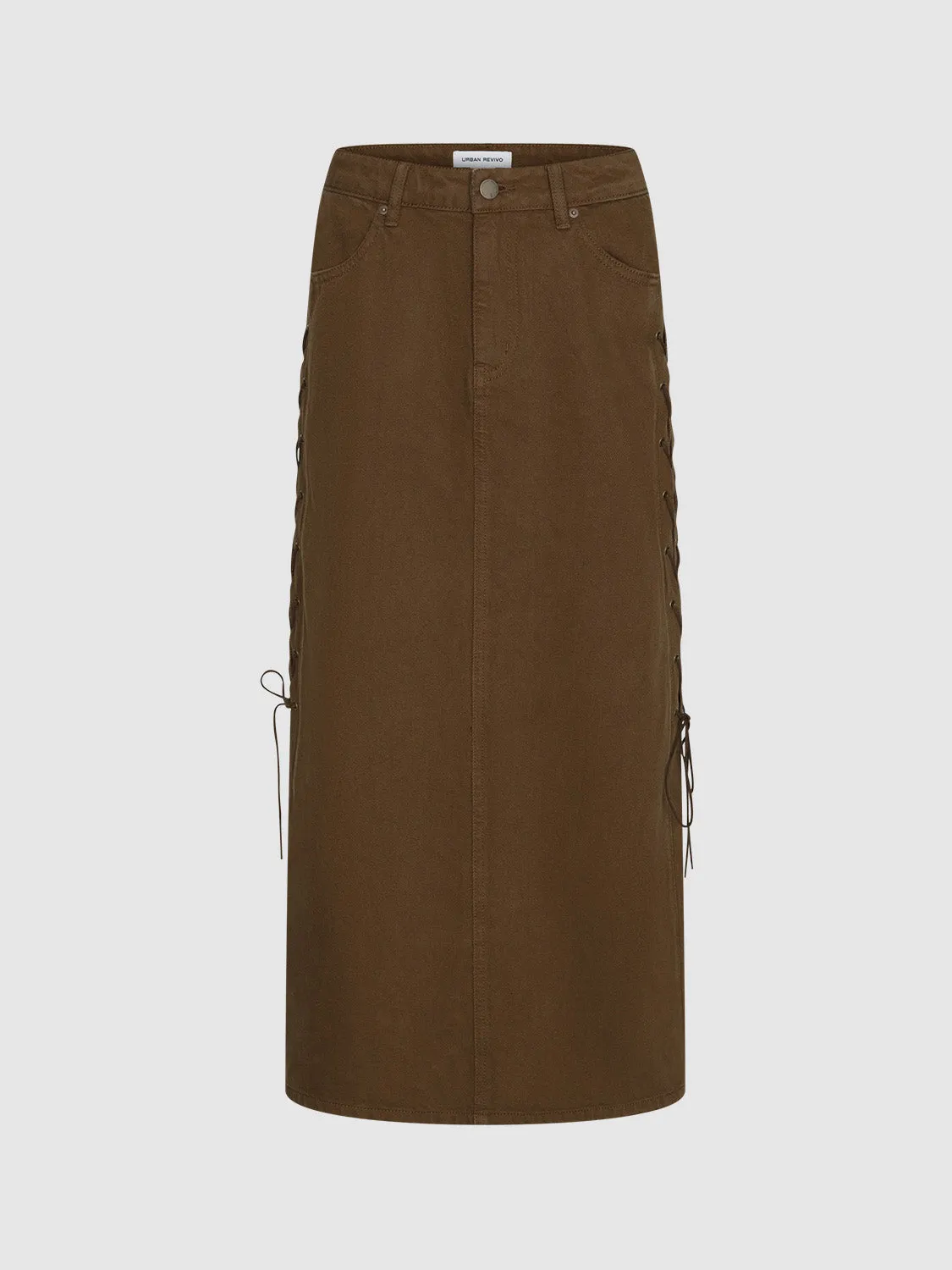 Tie-Front Denim Skirts