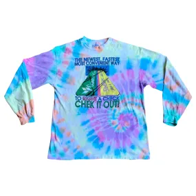 Vintage 80s Graphic Tie-Dye Long Sleeve | XXL