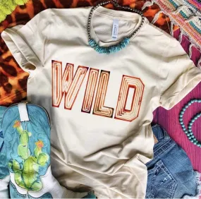 WILD Marquee Letters Cream Graphic Tee (made 2 order) LC