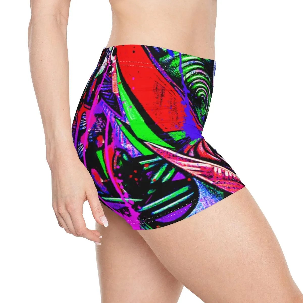 Women's Graffiti Art High Waisted Shorts