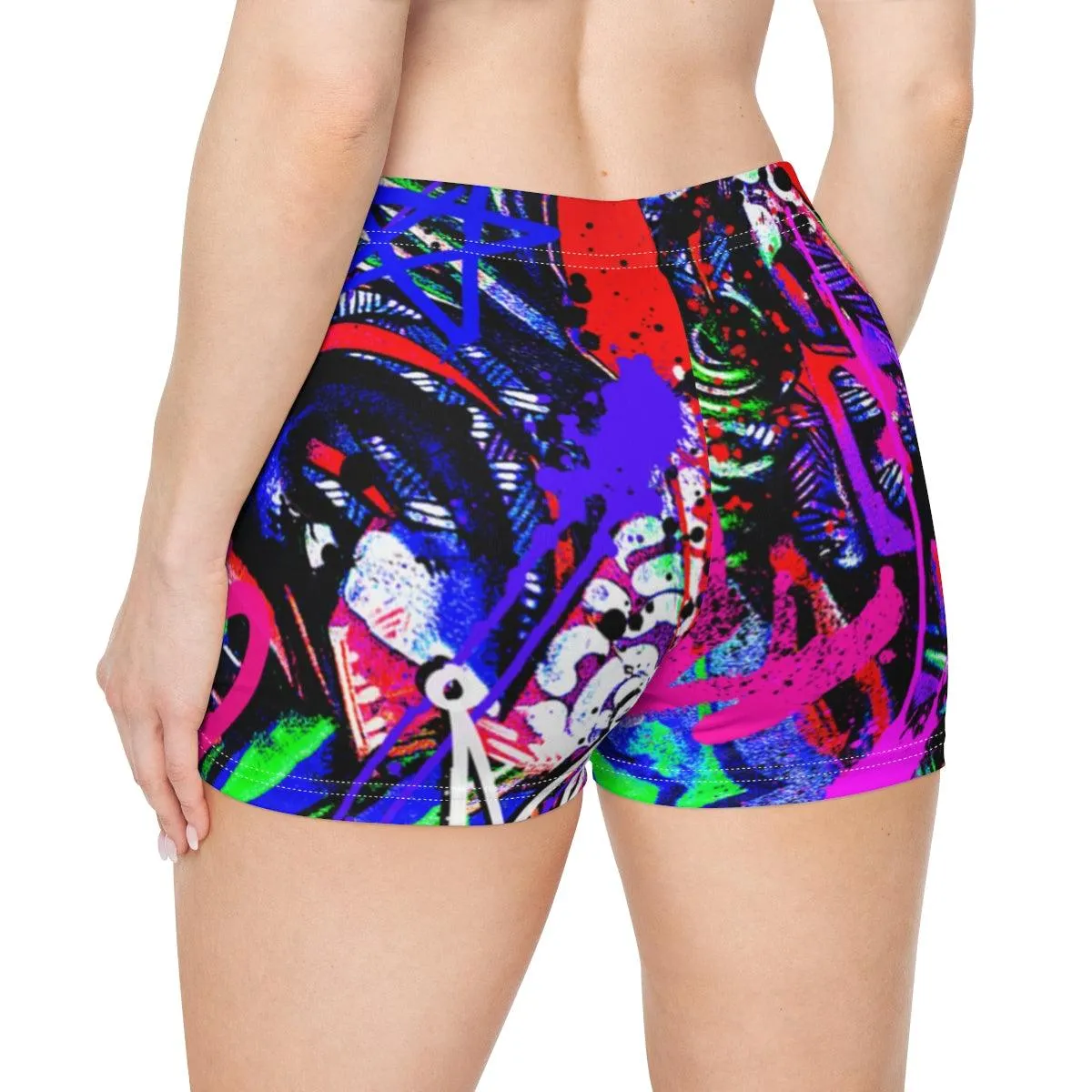 Women's Graffiti Art High Waisted Shorts